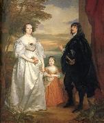 Anthony Van Dyck James,seventh earl of derby,his lady and child oil painting artist